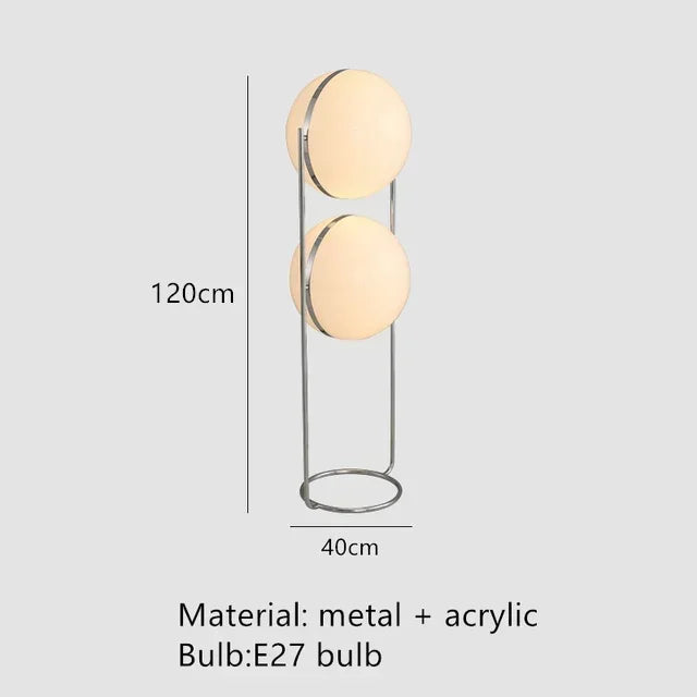 Designer LED Floor Lamp Nordic Living Room Standing Light Bedroom Bedside Hotel Room Shop Decor Modern Silver Metal Floor Lights