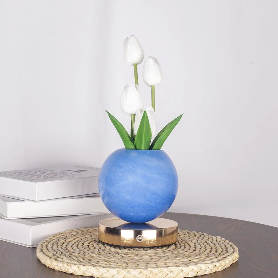 LED Night Light USB Rechargeable Desk Decor Lamp Simulation Bouquet Table Lamp Bedroom Bedside Atmosphere Light Ornaments