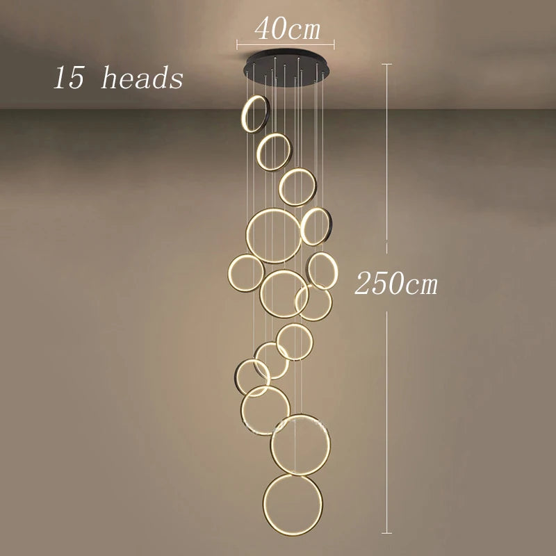 Contemporary Glass Globe Chandelier – Matte Black & Gold LED Pendant Light for Modern Living Room – Designer Indoor Hanging Light Fixture