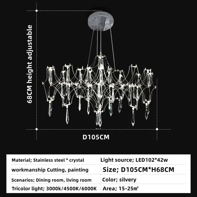 Modern Luxury Crystal Chandelier Modern LED Teardrop Chandelier For Villa Parlor Bedroom Living Room Firefly Ceiling Chandeliers