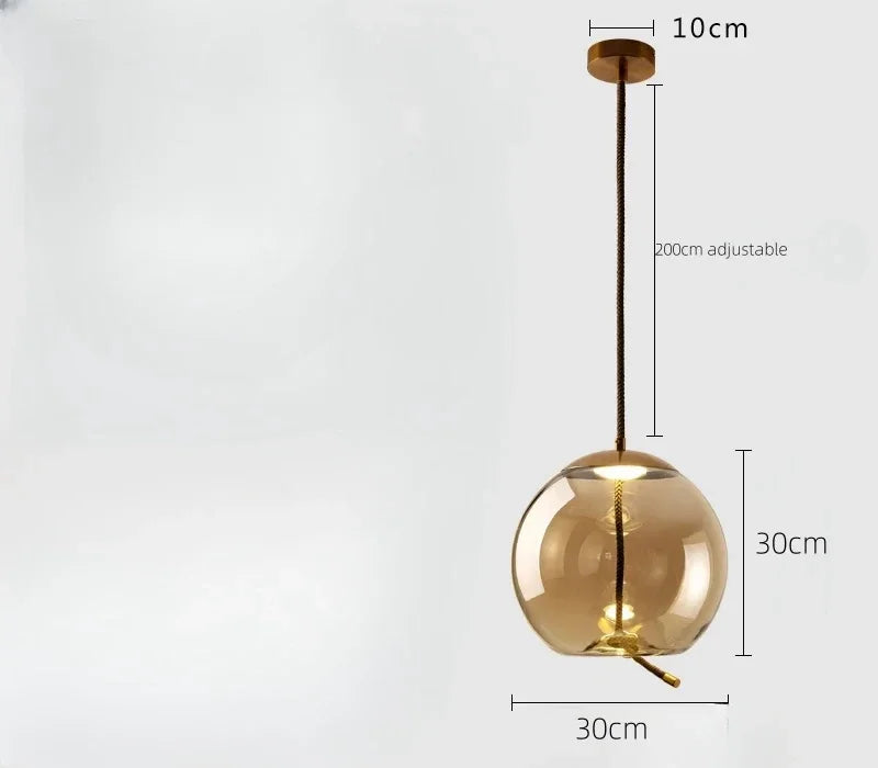 Modern Minimalist Glass LED Chandelier - Creative Pendant for Living & Kitchen