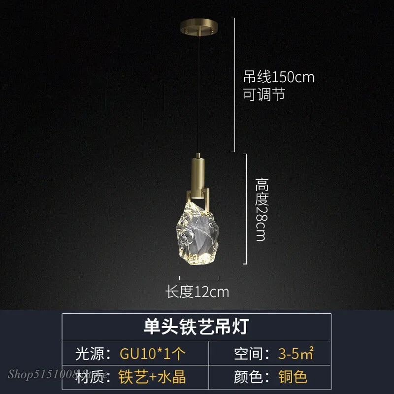 New Crystal Led Pendant lights Nordic luxury Dining Room Bar Kitchen Hanging Lamp bedroom bedside lamp suspension Deco Luminaire