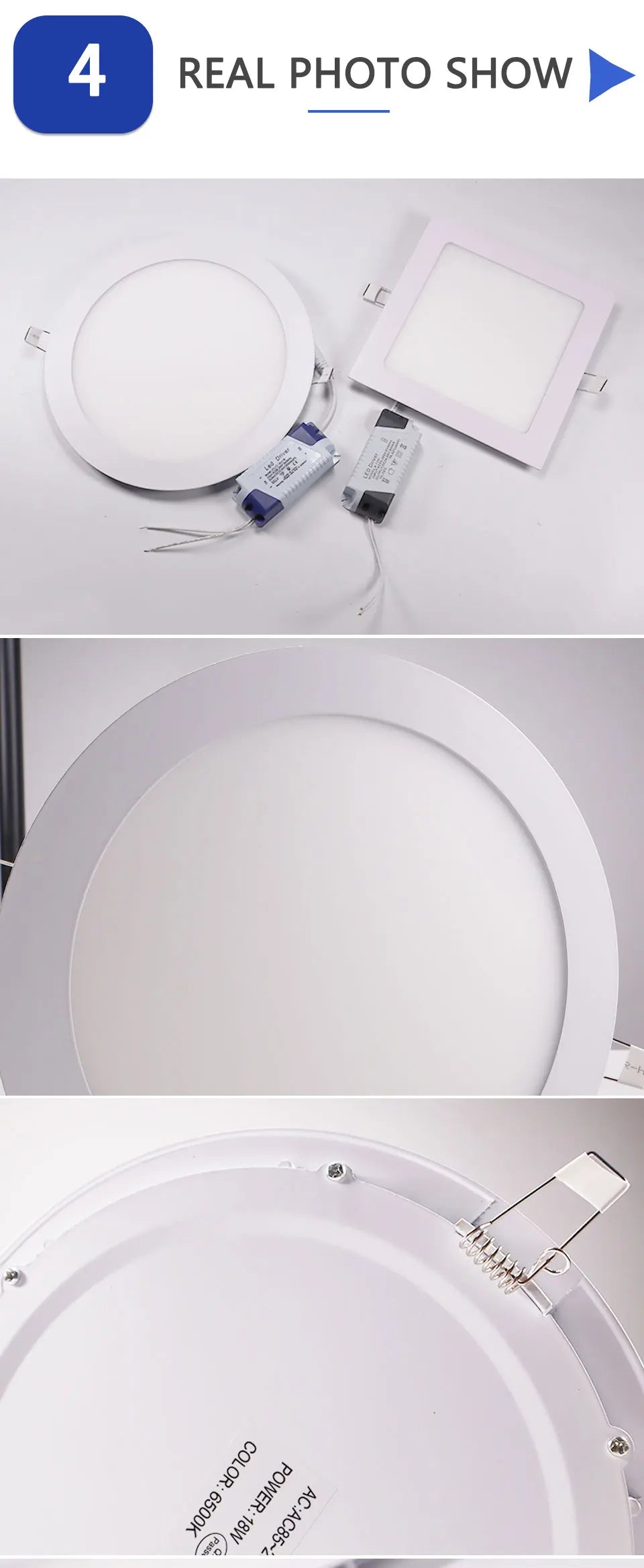 85MM to 290MM LED Downlight 24W 18W 12W 9W 6W 3W AC110V 220V Ultra thin led ceiling recessed grid downlight slim round/square panel light