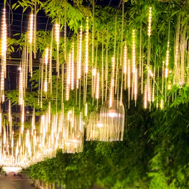 Meteor Shower Rain LED Fairy String Lights Festoon Street Garland Christmas Decorations for Home Outdoor Wedding New Year Decors