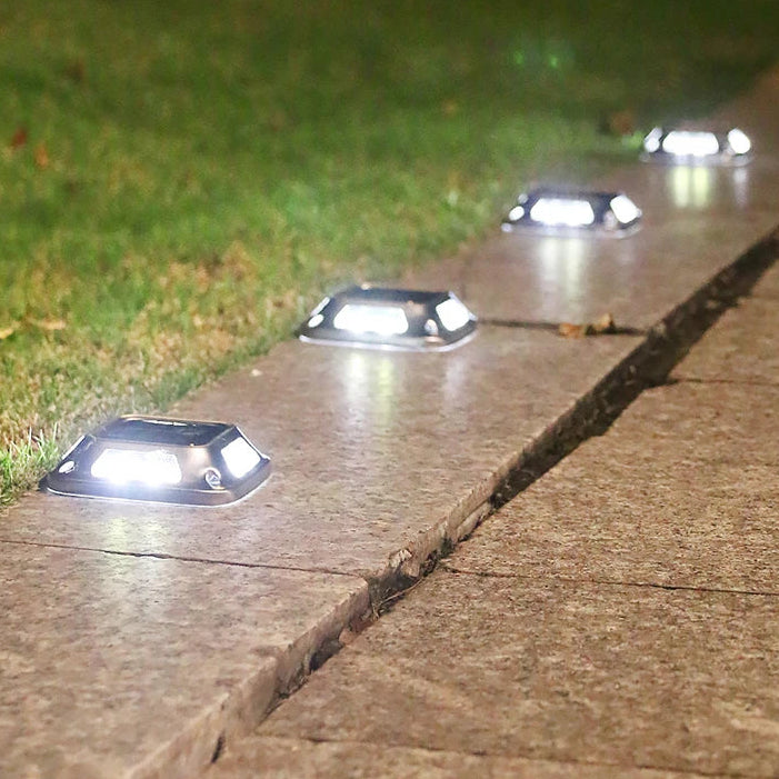 8LED Solar Driveway Light Outdoor Garden Ground Lights Waterproof LED Solar Wall Lamp Camping for Step Stair Pathway Walkway Dec