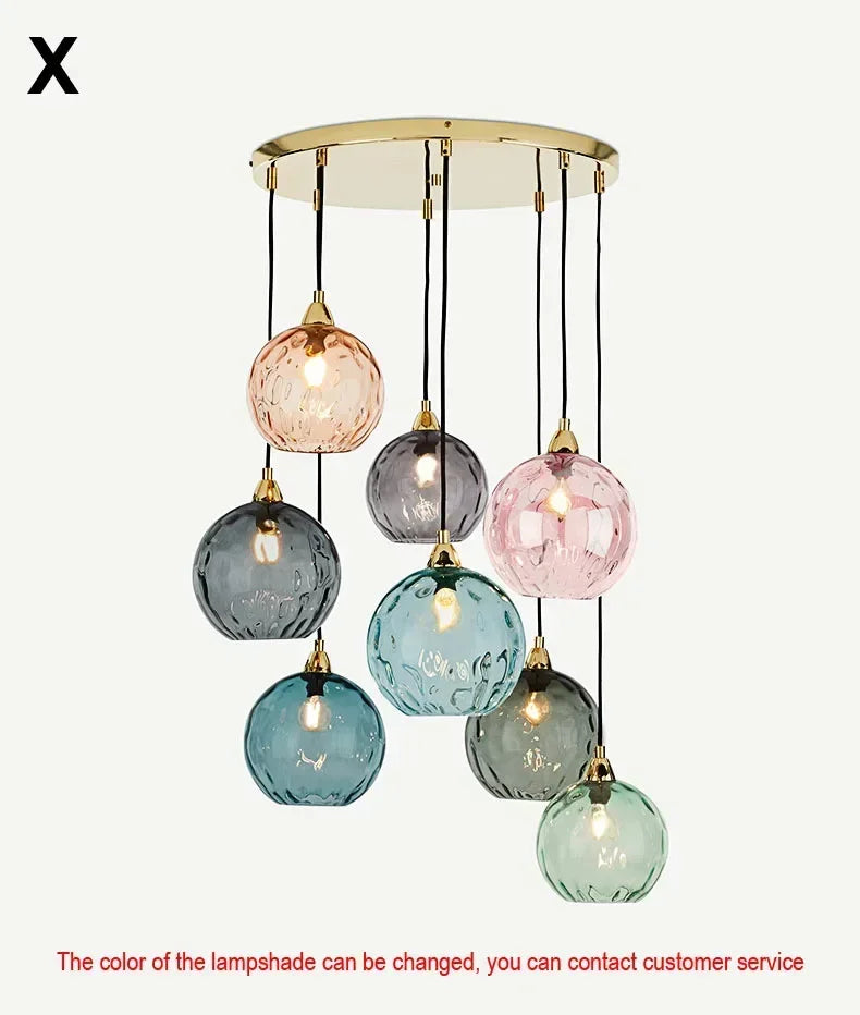 Designer Stained Glass Chandelier For Living Room Restaurant Classical Color Hanging Lamp Fixture Bedroom
