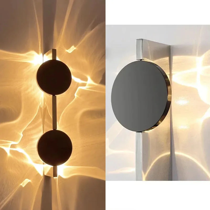 Modern LED Wall Light Rotatable Corrugated Wall Lamp Stainless Steel Atmosphere Wall Sconces Hotel Bedroom Bedhead Lights
