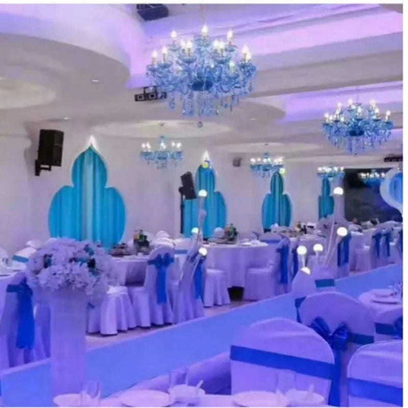 Nordic Luxury Blue Crystal LED Chandelier Restaurant Bedroom Coffee Shop Clothing Store Hotel Club Pendant Lamp Art Decor Light
