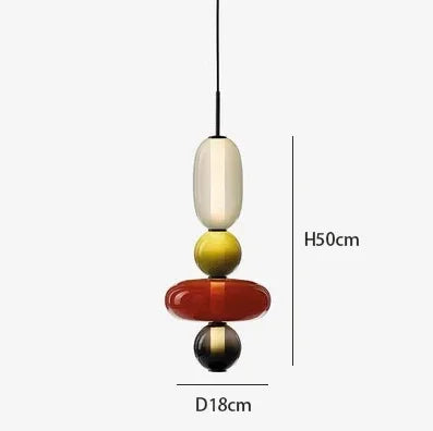 LED Pendant Light Restaurant Candy Glass LED Chandelier Luxury Stair Villa Master Bedroom Ceiling Lamps Home Decor Lamp Designer
