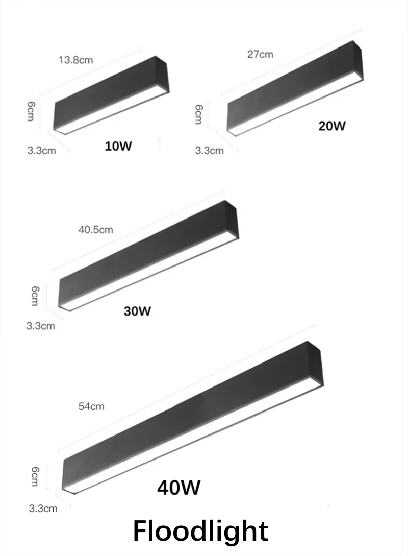 Anti-Glare Linear Surface Mounted LED Grille Downlight - 10W 20W 30W 40W