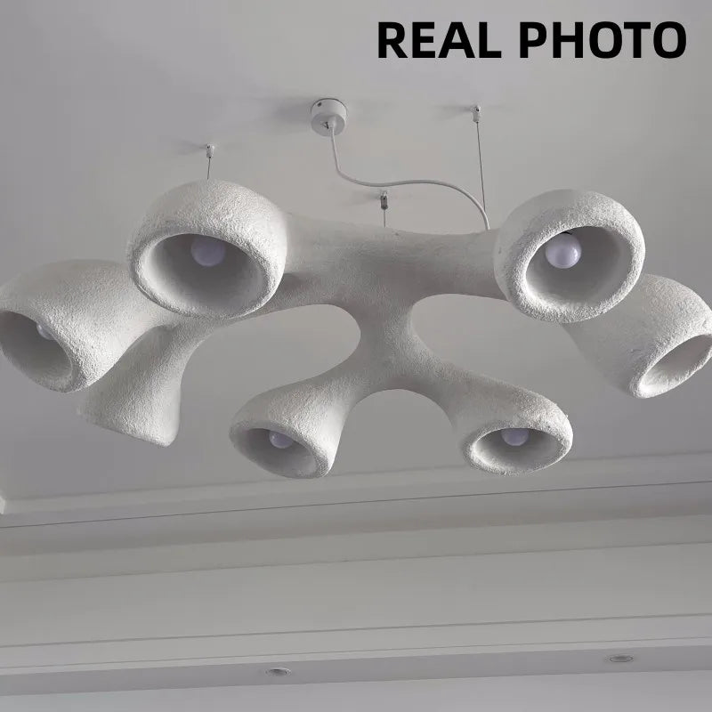 Loft Irregular E27 Pendant Lights For Living Room Lustre White Hanging Lamp Foyer Suspend Lamp Fixture Nordic Dining Room light