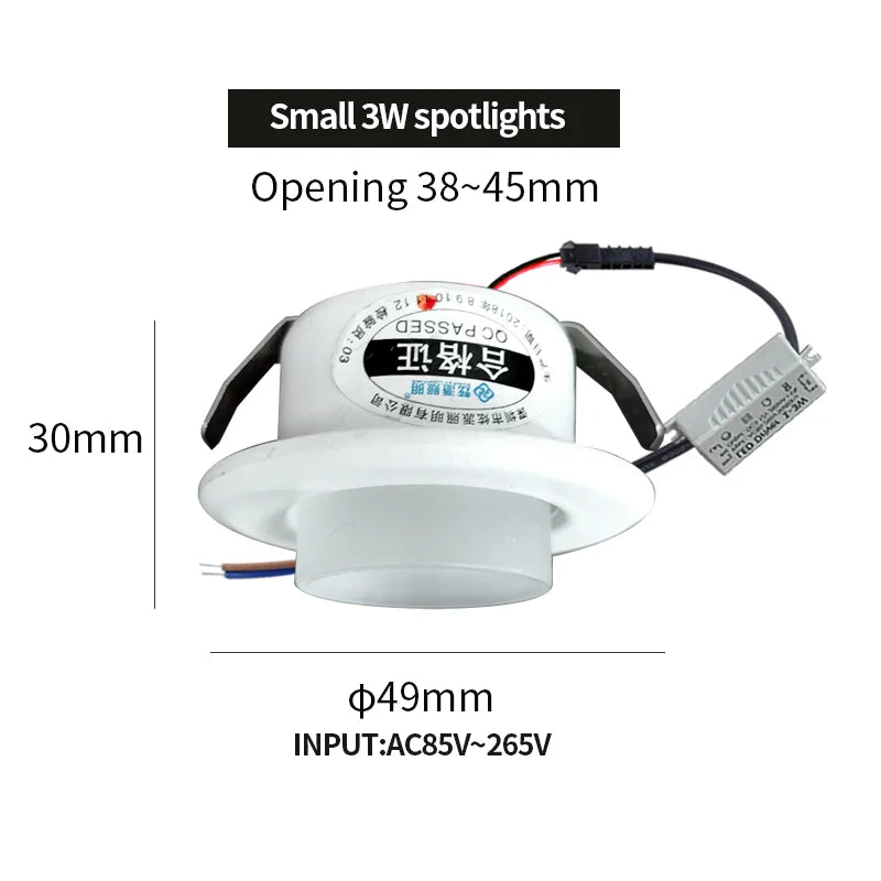 Recessed mini Spotlight 1w 3w LED ceiling light 110 volt 220V embedded decorative small downlight with driver set