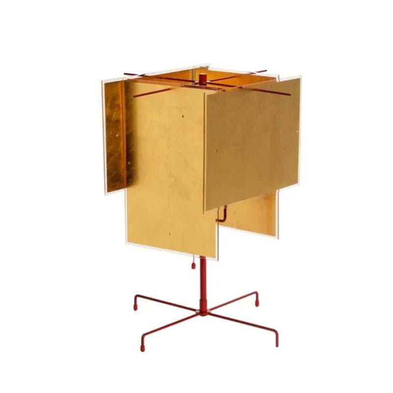 24k Gold Leaf Table Lamp Handmade Acrylic Bedside Lamp Living Room Bedroom Nightstand Hotel Luxury Home Decor Lighting Gift