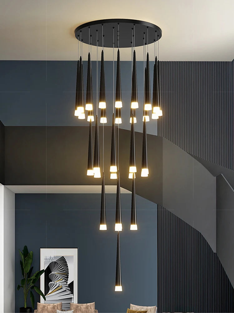 Modern Long Stairs Chandelier Living Room Attic Ceiling Light Home Decoration Pendent Lamp Dining Room Decoration Pendant Light
