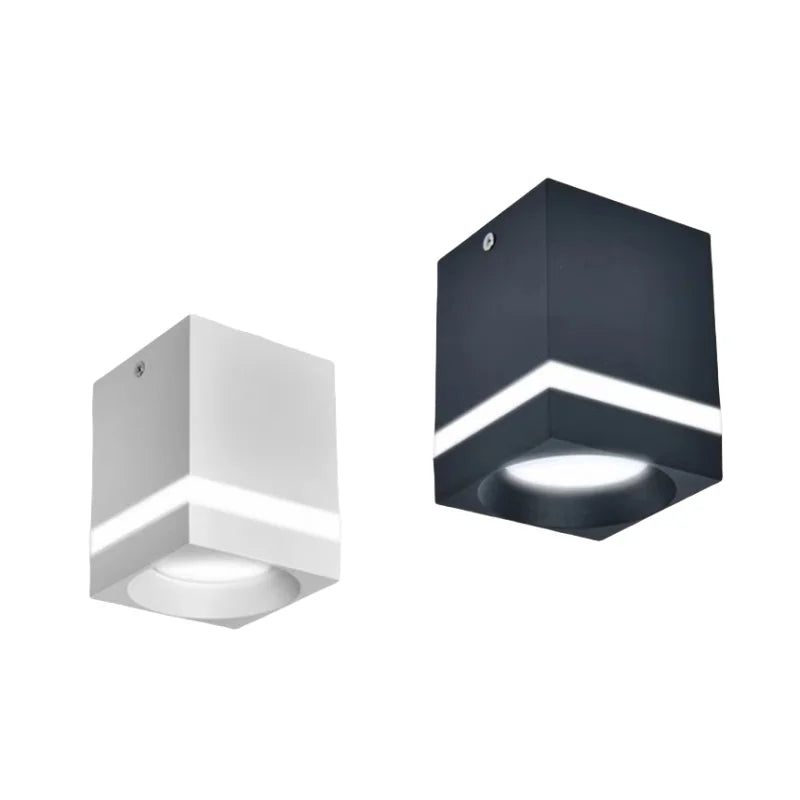 Square Surface Mount LED Downlight - No-Drill Ceiling Spotlight (7W-15W)