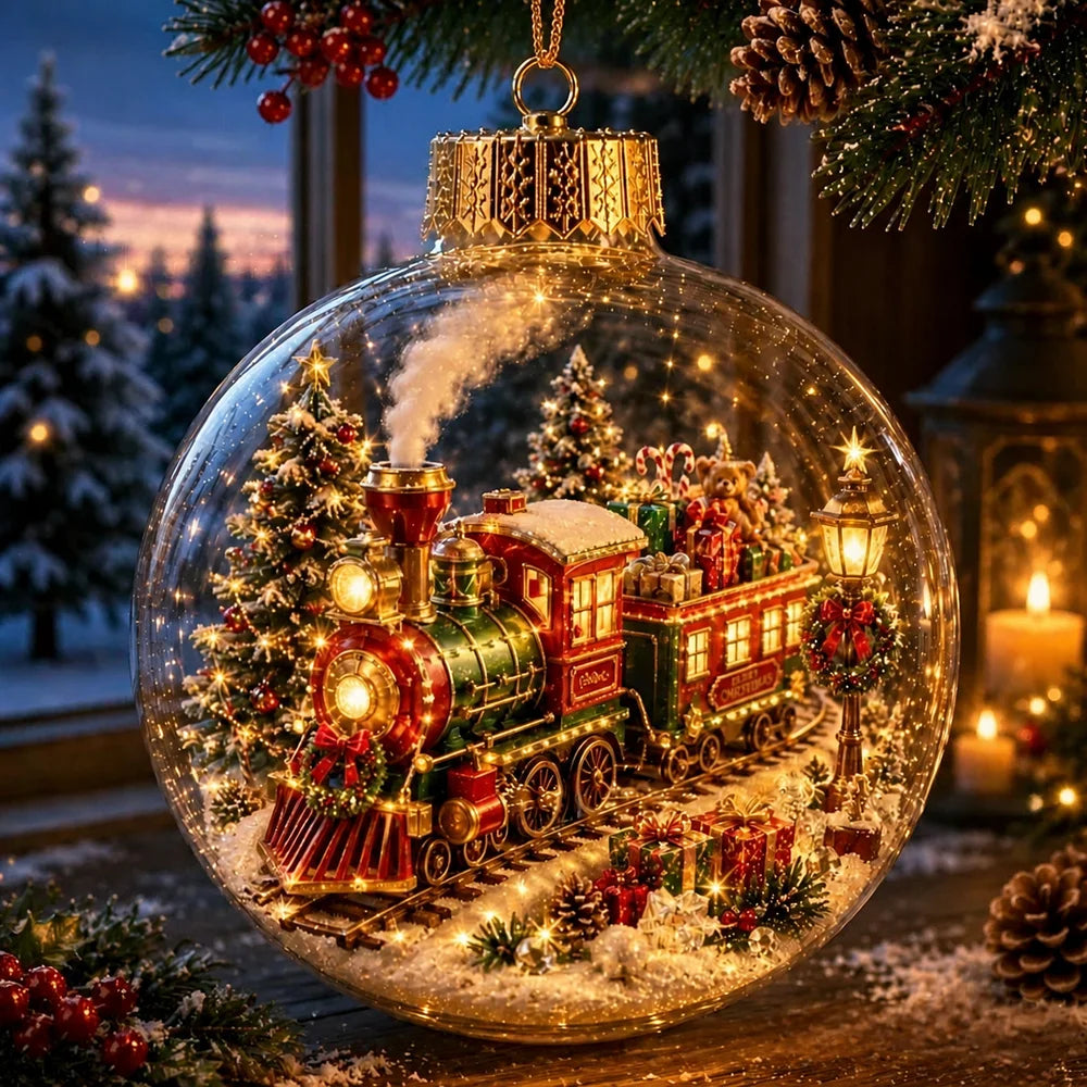 Glowing Lighted Christmas Ball Ornament Glass Hanging Pendant for Christmas Tree Holiday Home Party Decoration Christmas Party