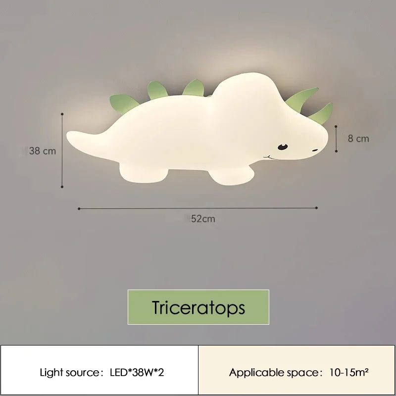 Modern Cute Cartoon Dinosaur LED Ceiling Light ArtTyrannosaurus Triceratops Lamps for Chidren's Room Home Decoration Chandeliers