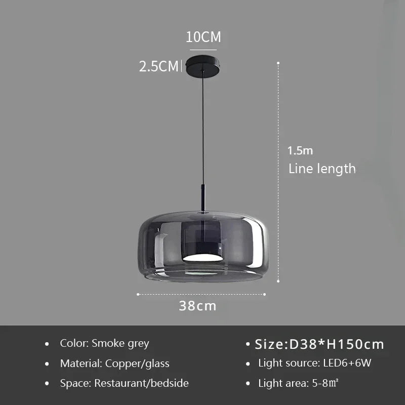Modern Led Pendant Lights Glass Hanging Suspension Lamp For Dining Room Chandelier Restaurant Kitchen Decor Bedside Pendant Lamp