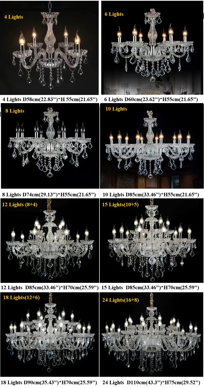 Luxury Traditional Classic K9 Crystal Chandelier Light for Living Room Bedroom Kitchen - Pendent Ceiling Fixture Top Quality