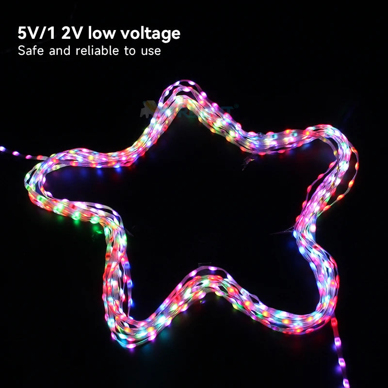 Ktrlight 12V 4pin WS2811 Data/GND/Return Black and transparent addressable Christmas Lights Addressable WS2812B RGBIC Seed Pixel