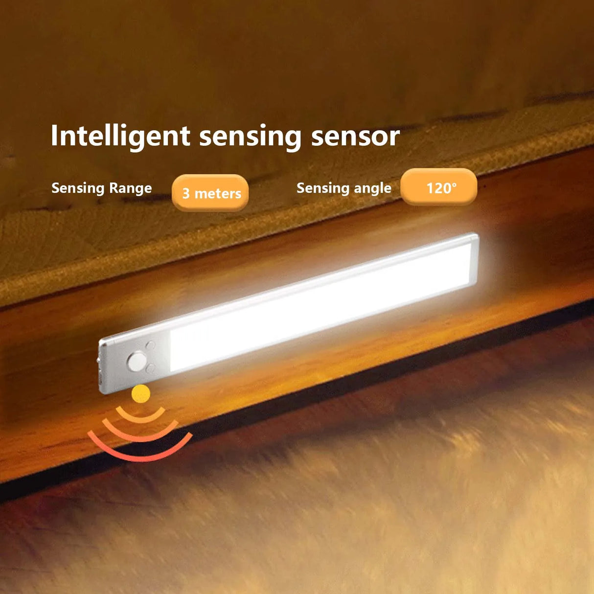 LED Cabinet Light USB Type-C Rechargeable Motion Sensor Led Lamp for Kitchen Wardrobe Cabinet Lighting 25cm/30cm