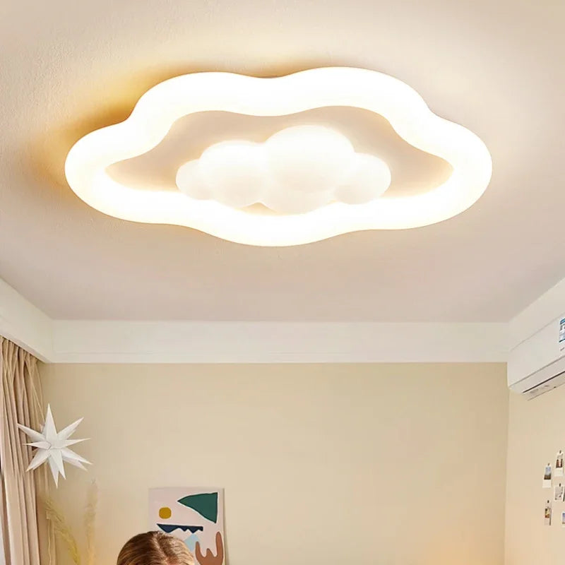 Modern Cream Style Nursery Decor Boy Girl Bedroom Ceiling Lamps Cloud Light LED Children's Room Baby Room Ceiling Lights