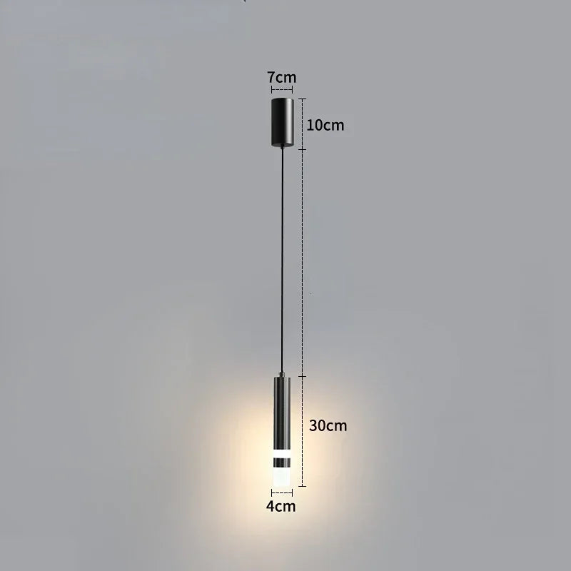 Modern Led Long Pendant Light for Bedroom Bedside Living Room Hanging Lamps Reading Lighting Double Spotlight Decor Chandelier