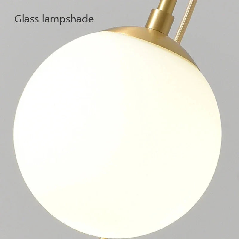 Nordic White Glass Ball LED Pendant Lamp Dining Room Chandeliers Decoration Maison Applicable To Hall Bed Room Lighting
