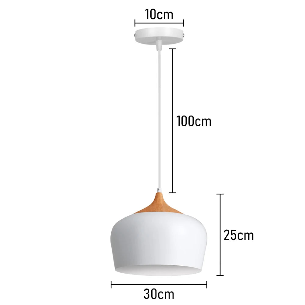 Loft Modern Pendant Light Wood Nordic Hanging Lamp Kitchen Lighting Fixture Industrial Chandelier Hanglamp Living Room Luminaire