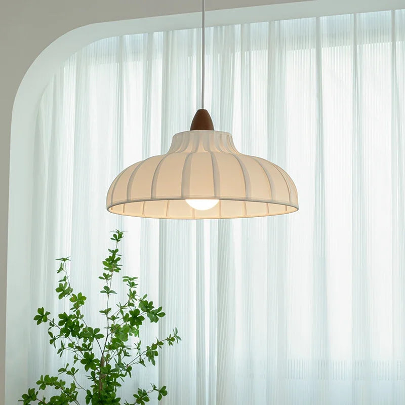Japanese Style Fabric Pendant Light Chandelier - Minimalist Cloth Hanging Ceiling Lamp Fixture for Dining Table, Restaurant, Shop & Apartment Living Room