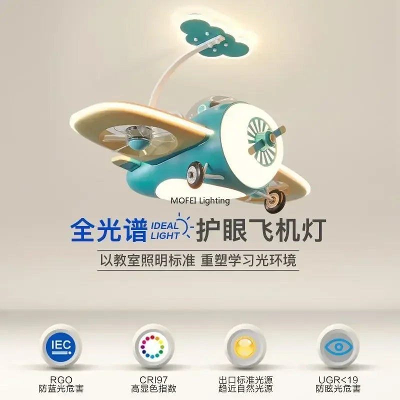 Nordic Lamp Modern Led Ceiling Light Without Blades Kids Bedroom Multifunctional Ceiling Fan Lighting Fixture LED Remote Control