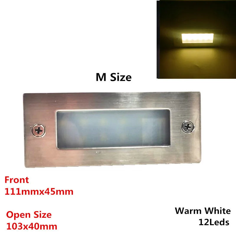 IP65 Underground light 12 LED 15 LED Stair Light Step Light Recessed buried lamp indoor outdoor Staircase Step lights 85-265V