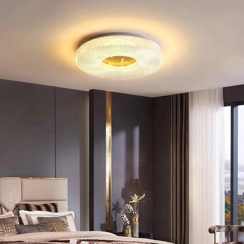 Remote Control LED Ceiling Lamp - Dimmable Nordic Chandelier for Living Room