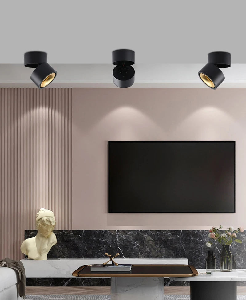 350° rotation 90° up and down folding adjustable light mounting and track spotlights suitable for home merchants 10W,12W,15W,18W