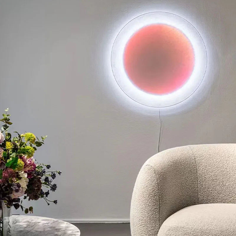 New Square Circular LED Wall Lamp Remote Control Colorful Dimming For Parlor Hotel Bedroom Dining Atmosphere Lighting