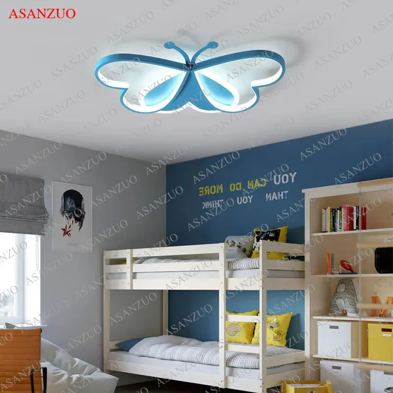 Butterfly Ceiling lights Modern Living Room Girls Bedroom Light Fixture Study Nursery Children's Room LED Ceiling Lamp