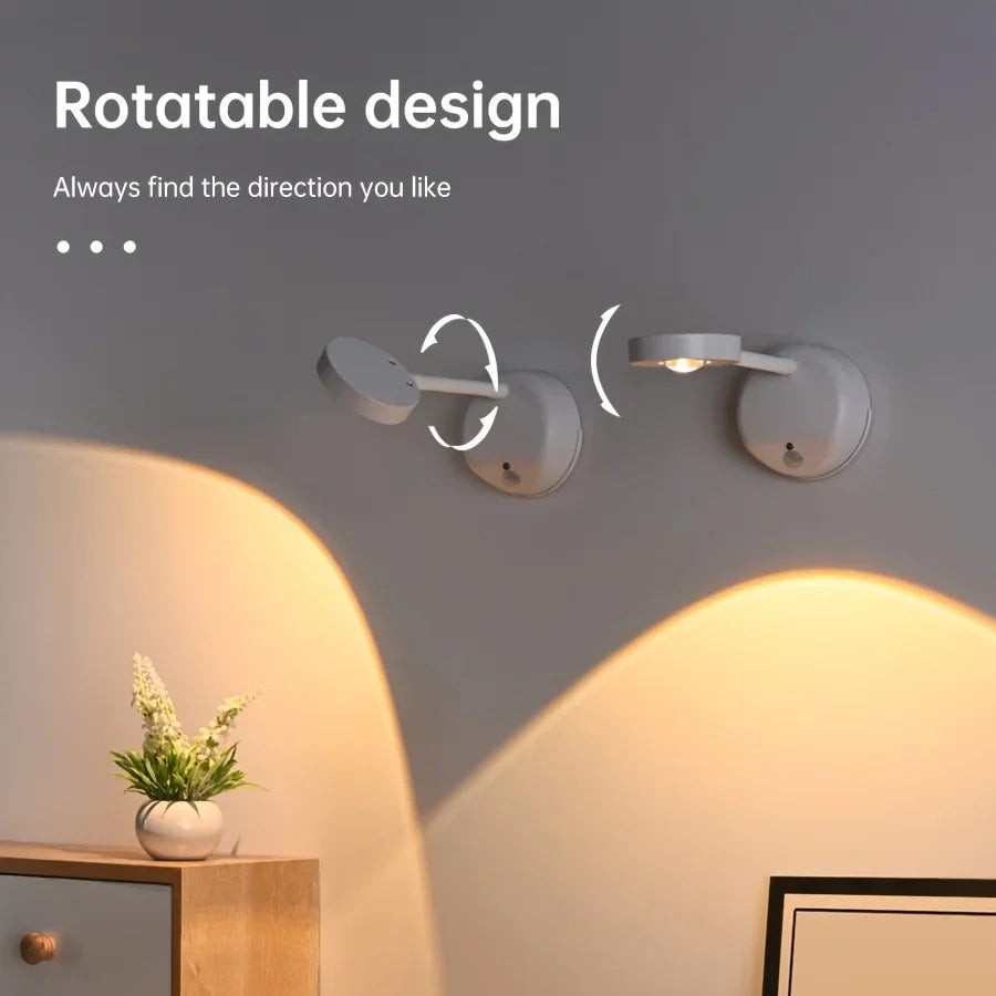 LED Spotlights Motion Sensor Light Usb Rechargeable Wall Lamp For Lighting Paintings Pictures Mural Living Room Bedroom Kitchen