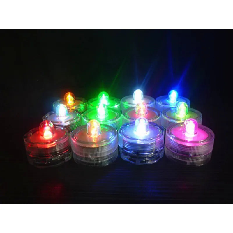 Waterproof LED Flameless Tealight Candles - Submersible Underwater Pool & Party Lights