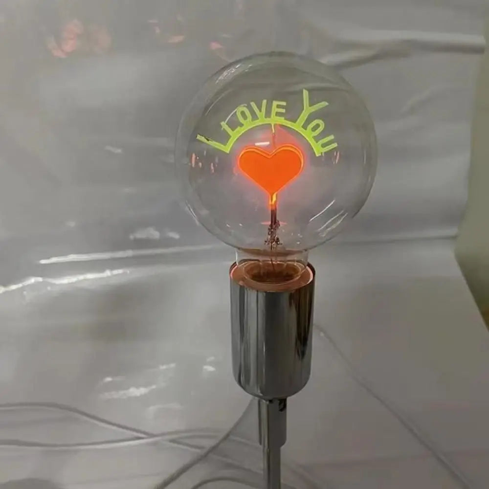 Energy Saving Rose Flame Light Bulb Sunflower Heart Art Light Bulb Atmosphere Love Creative Night Lamp Party