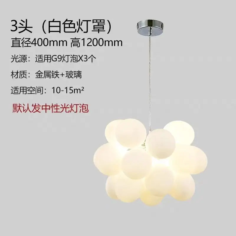 Romantic American Retro Countryside Flower LED Ceiling Light Nordic Designer Wrought Iron Glass Living Room Decoration
