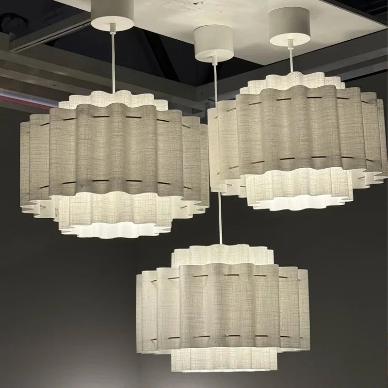 2026 New French Nordic Wabi-Sabi Fabric Pendant Light - Modern Handmade Ceiling Lamp for Living Room, Bedroom, Dining Room Decor