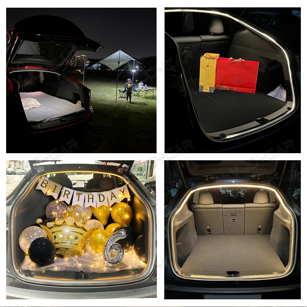 New Model Y Juniper YL New 3 Highland Rear Front Rear Trunk Waterproof LED Strip Atmosphere Brighten Light Plug & Play