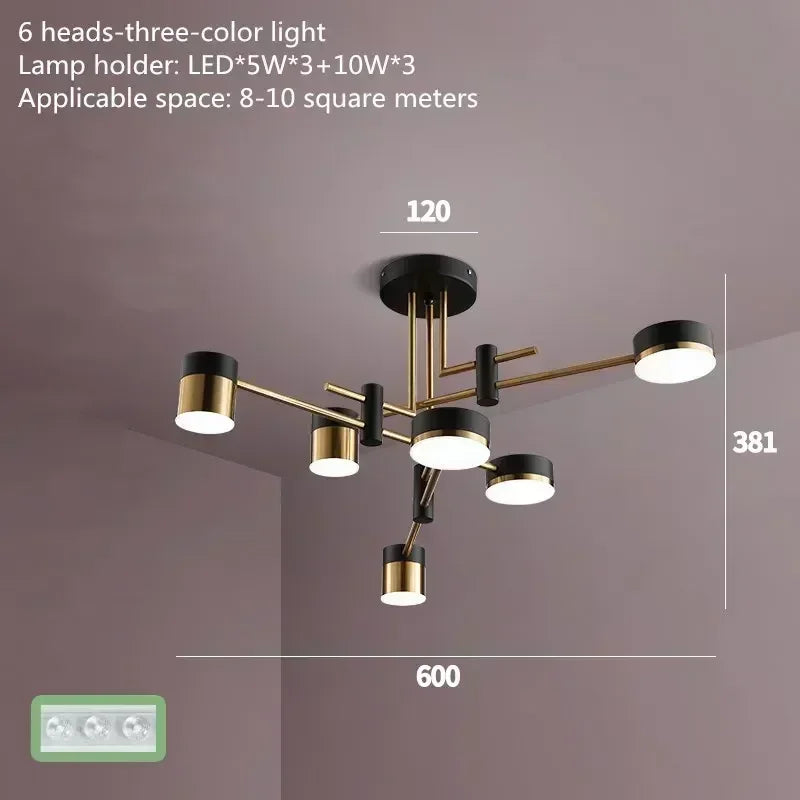 Modern Home Decoration Pendant Light Simple Fashionable Nordic Black Gold Led Lamp Living Room Dining Bedroom Salon Chandeliers