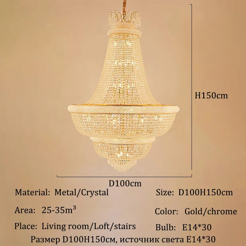 Luxury Crystal Chandeliers Home Loft Decor Lustre Led Lighting for Living Dining Room Ceiling Chandelier Pendant Lights Fixtures