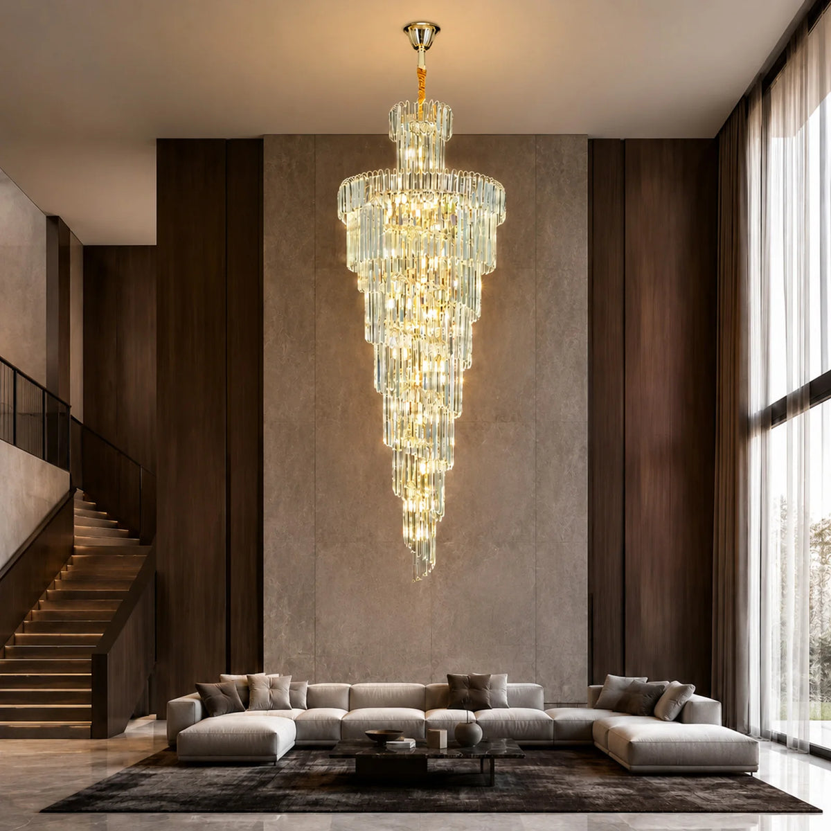 Luxury Crystal Chandelier Light - Grand Pendant Lamp Fixture for Villa Foyer, Hotel Lobby, Living Room & Staircase