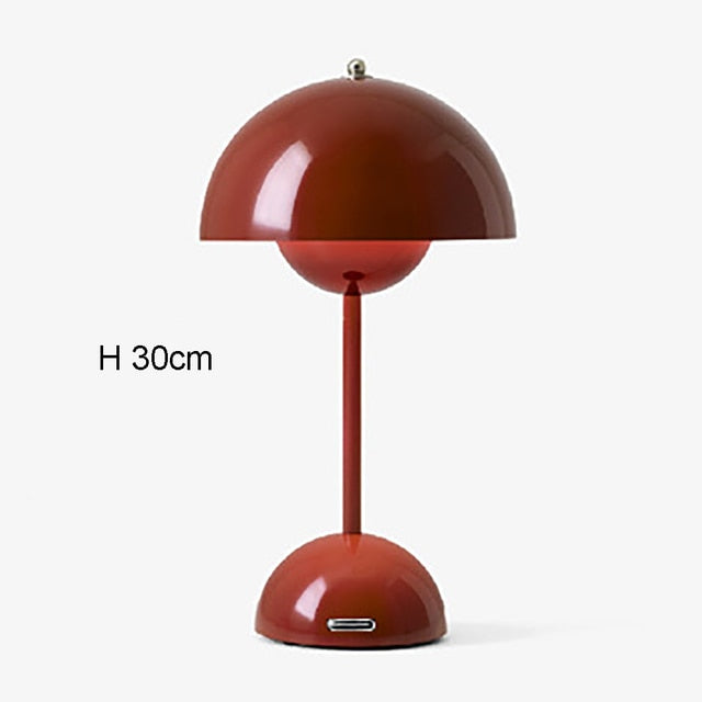 E2 New Mushroom Flower Bud Rechargeable LED Table Lamps Desk Light For Bedroom Dining Touch Night Light Simple Modern Decoration