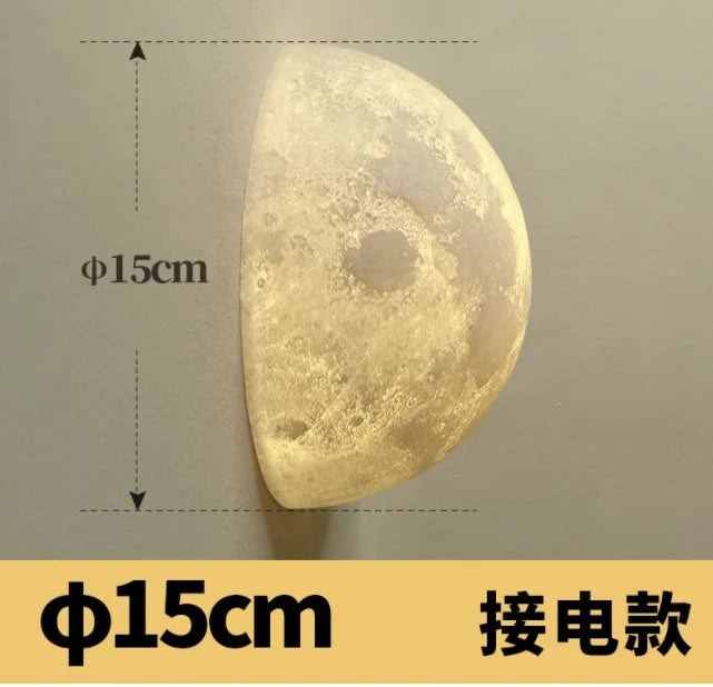 Bedroom Wall Light 3D Moon Bedside Wall Lamp Moon Light Atmosphere Hallway Decorative Background Creative Lighting Luminaira