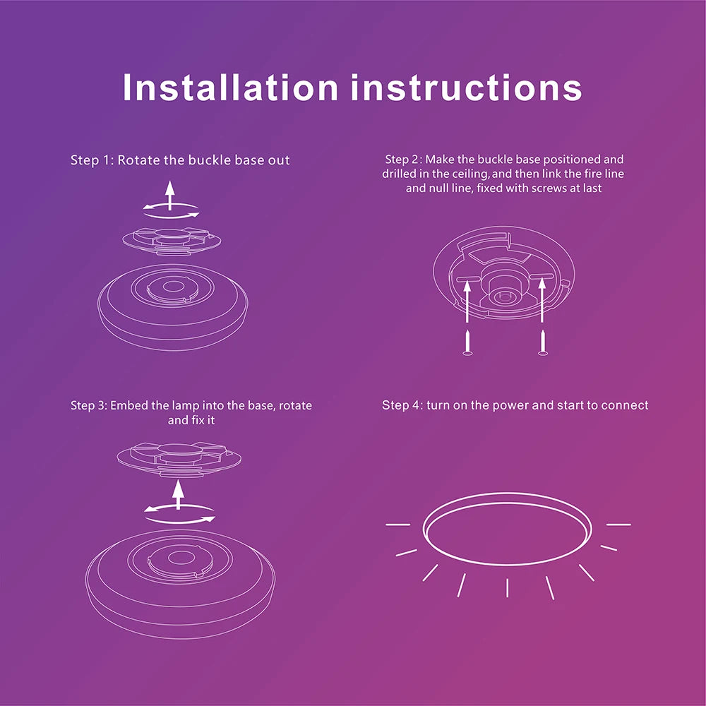 Smart RGBWW WiFi LED Ceiling Lamp - Magic Home App & Voice Control Lighting