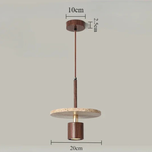 Wabi Sabi Natural Travertine Pendant Light - Luxury Stone Kitchen Island Lamp