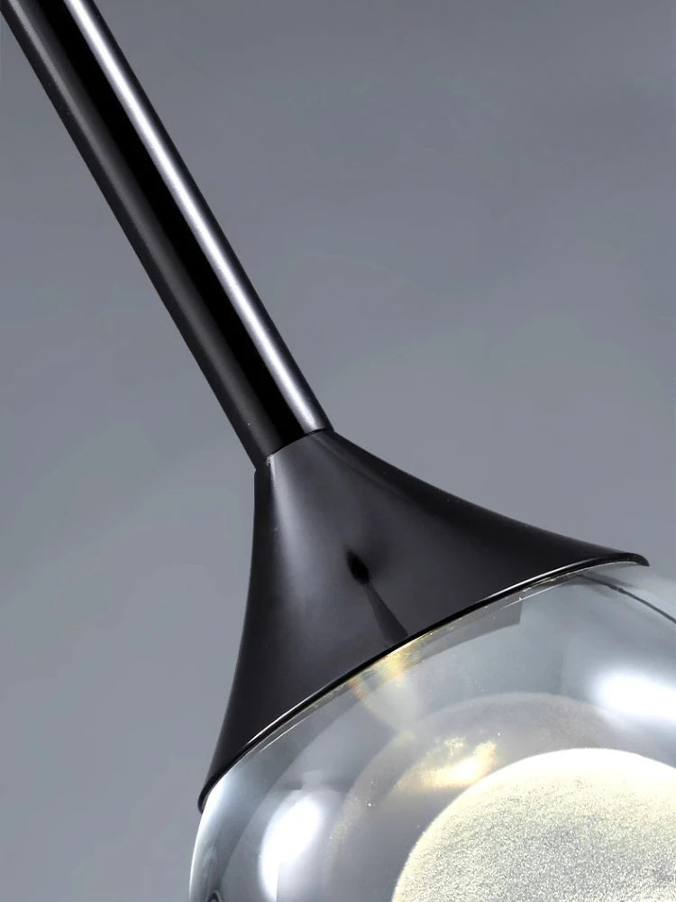 Modern Moon Pendant Light - Luxury LED Bedroom Chandelier with Crystal Accents
